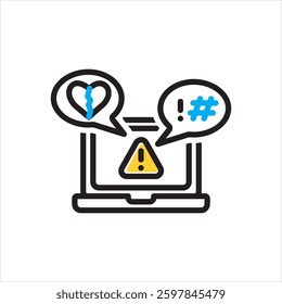 Vector multi color icon for cyberbullies