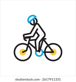 Vector multi color icon for cyclist