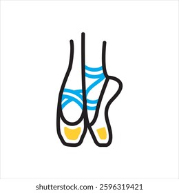 Vector multi color icon for dancing feet