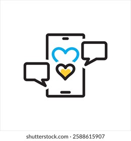 Vector multi color icon for dating apps