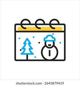 Ícone de vetor com várias cores para dezembro