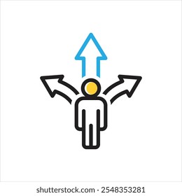 Vector multi color icon for decide