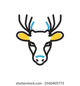 Vector multi color icon for deer