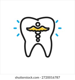 Icono multicolor del Vector para dental