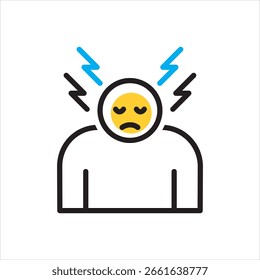 Icono multicolor del Vector para la depresión