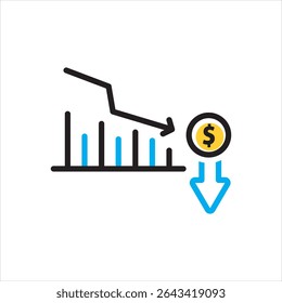 Ícone de vetor de várias cores para profundidade de mercado