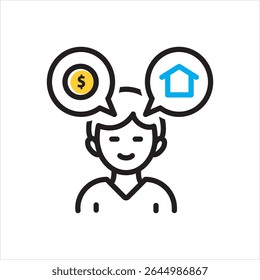 Vector icono multicolor para el deseo