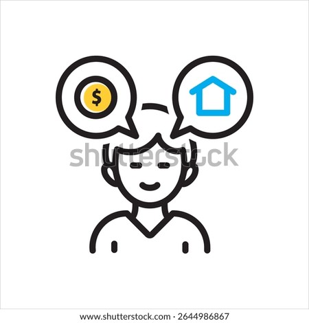 Vector multi color icon for desire