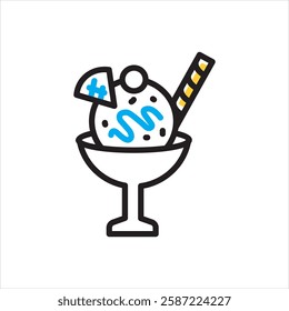 Vector multi color icon for dessert