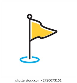 Icono multicolor del Vector para la bandera del destino