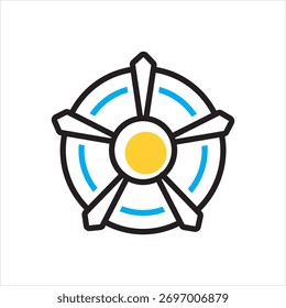 Vector icono multicolor para la rueda del Dharma