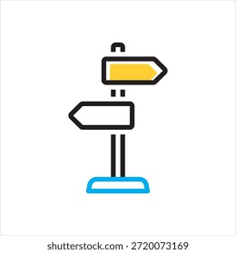 Vector multi color icon for directional signpost