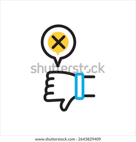 Vector multi color icon for disagree