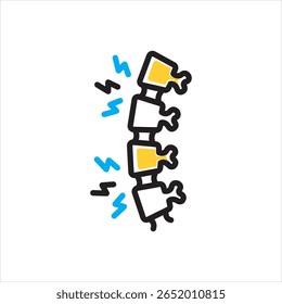 Vector multi color icon for disc injury