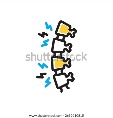 Vector multi color icon for disc injury