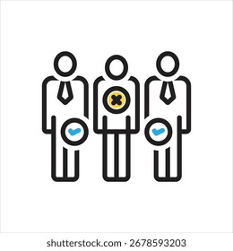 Vector multi color icon for discrimination