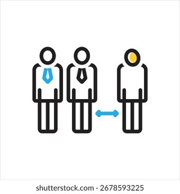 Vector multi color icon for discrimination