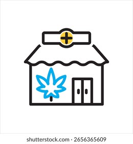 Vector multi color icon for dispensary