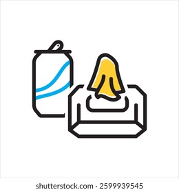 Vector multi color icon for disposable