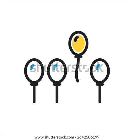 Vector multi color icon for distinct