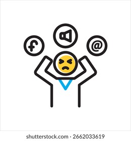 Vector multi color icon for distraction free
