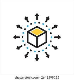 Vector multi color icon for distribute