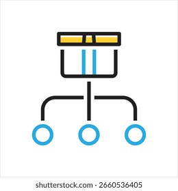 Ícone de vetor com várias cores para dividir