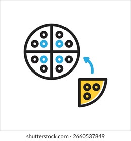 Icono multicolor del Vector para la división