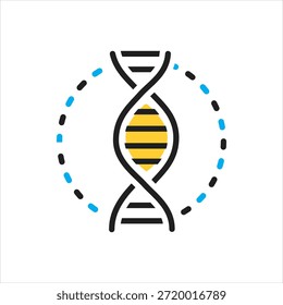 Icono multicolor del Vector para la hélice del ADN