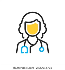 Ícone de vetor de várias cores para médico