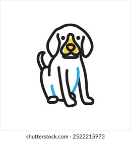 Vector multi color icon for dog