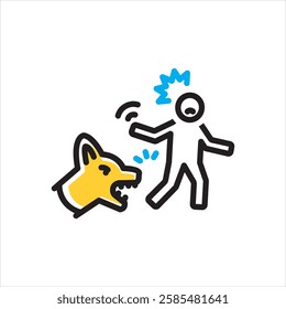 Vector multi color icon for dog bite