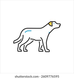 Vector multi color icon for dog