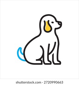 Ícone de vetor de várias cores para cachorro