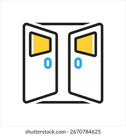 Vector multi color icon for door