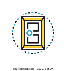 Vector multi color icon for door