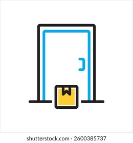 Vector multi color icon for doorstep