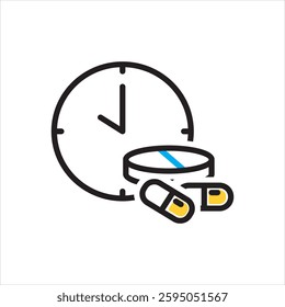 Vector multi color icon for dosage