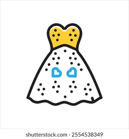 Vector multi color icon for dress fun