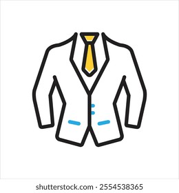 Vector multi color icon for dress formal