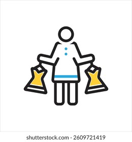 Vector multi color icon for dress shopping