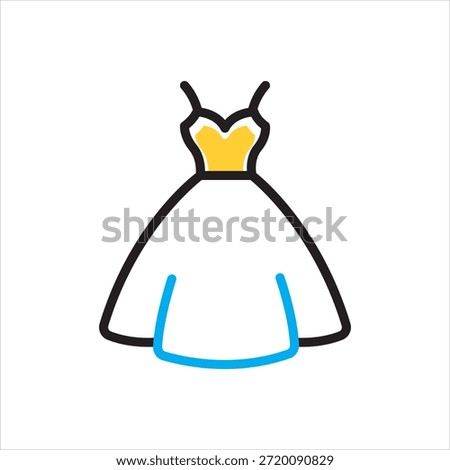 Vector multi color icon for dress