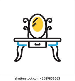 Vector multi color icon for dressing mirror