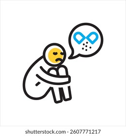 Vector multi color icon for drug addiction