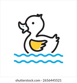 Icono multicolor del Vector para el equipo del pato