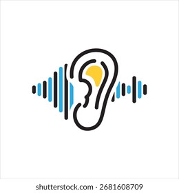 Icono multicolor del Vector para el oído