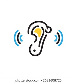 Icono multicolor del Vector para el oído