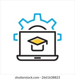 Vector multi color icon for education platform