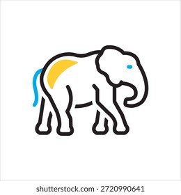 Vector icono multicolor para elefante