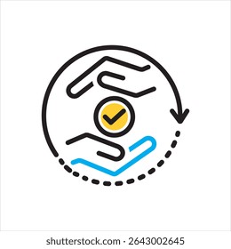 Vector multi color icon for ensure